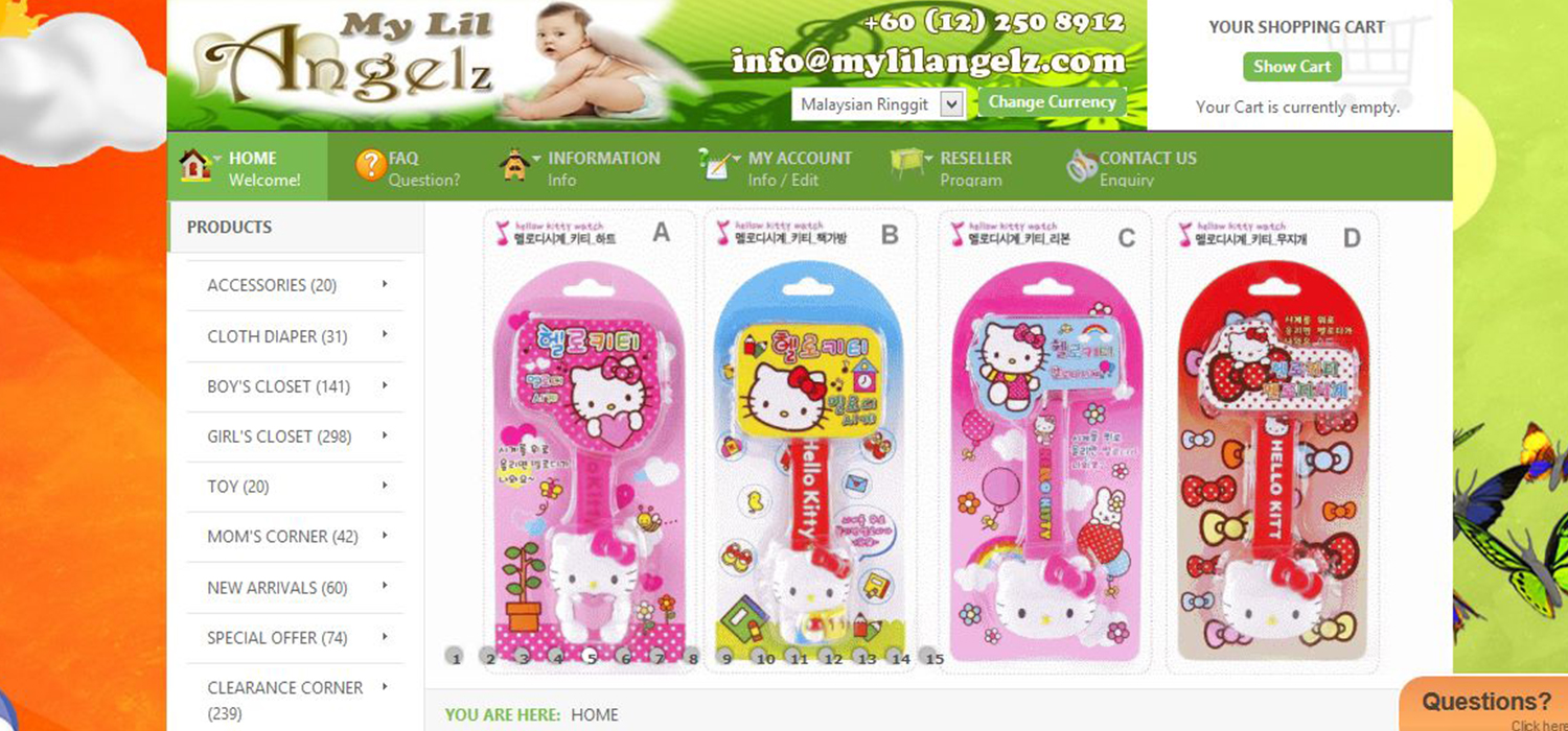 MyLilAngelz website portfolio preview